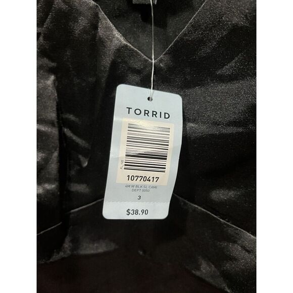 Torrid Size 3 Womens Black Silk Cami Tank Top Plus Size NWT - Picture 2 of 3